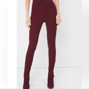 WHBM Premium Bi-Stretch Woven Leggings, Dark Burgundy | Sz 2